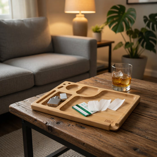 CALI Bamboo Smokers Rolling Tray Large 20cm x 30cm