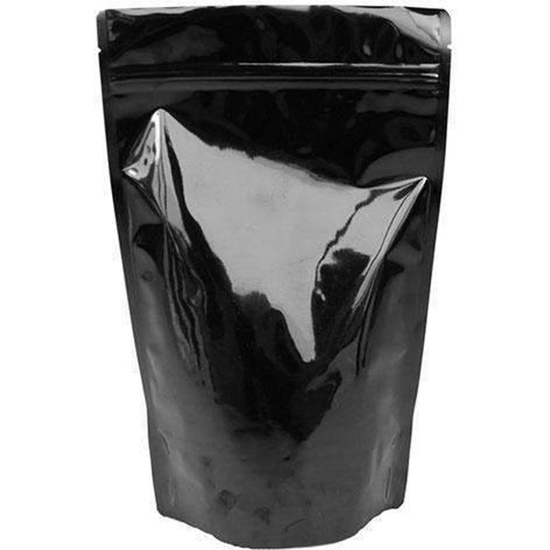 fresherpack.co.uk Fresherpack 23cm x 33cm Large Black Zip Lock Mylar Foil Standup Pouches - Holds up to 2kg