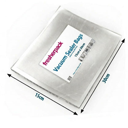 Fresherpack 15cm x 30cm Vacuum Sealer Bags Made in Italy Pack of 100