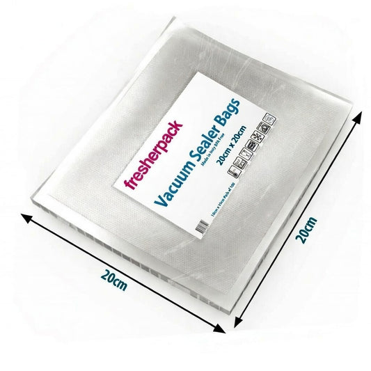 Fresherpack 20cm x 20cm Vacuum Food Sealer 100 Bags BPA-free Made in Italy
