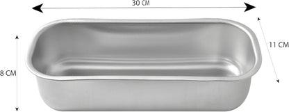SteelPan Deep Rectangular Loaf Tin - Stainless Steel Plum Cake Tin (Non-Stick Honeycomb) Made in Italy