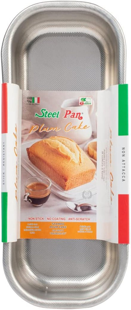 SteelPan Deep Rectangular Loaf Tin - Stainless Steel Plum Cake Tin (Non-Stick Honeycomb) Made in Italy