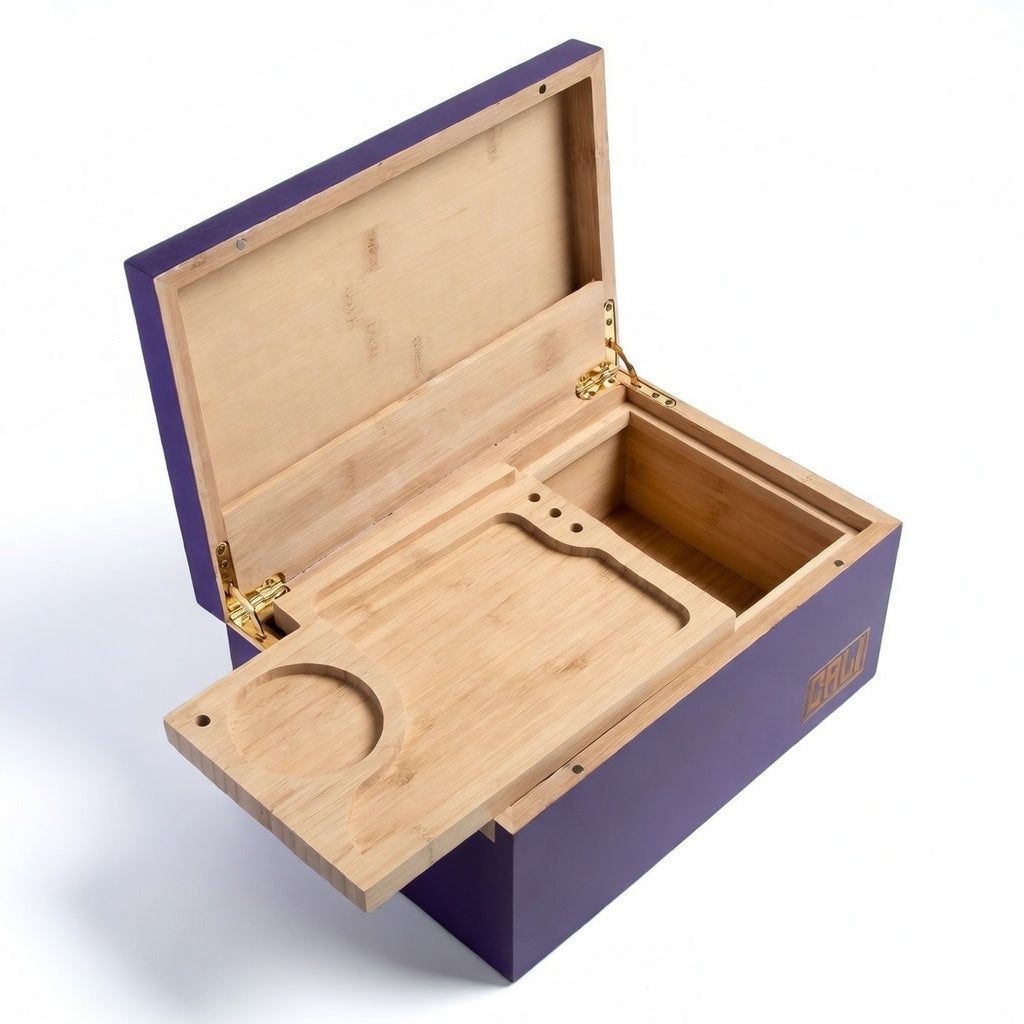 CALI Premium Large Bamboo Rolling Stash Box – Purple