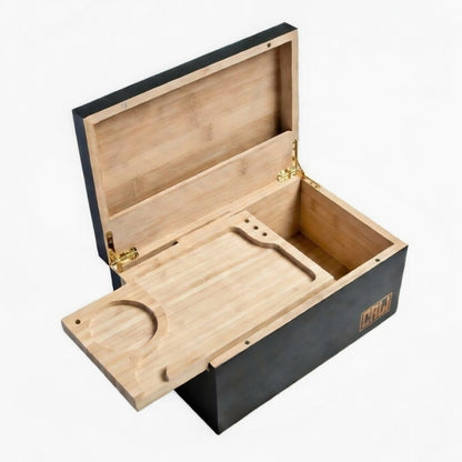 CALI Premium Large Bamboo Rolling Stash Box – Black