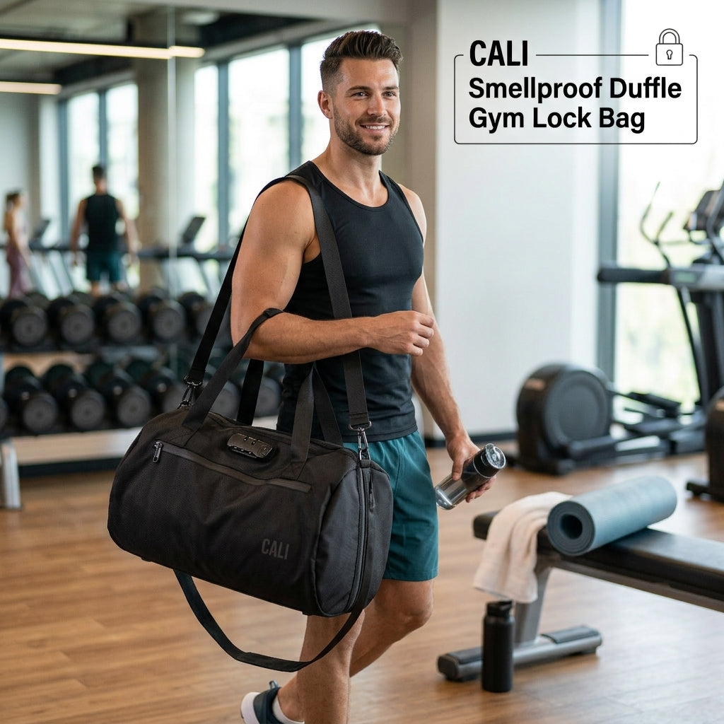 CALI Smellproof Duffle Gym Lock Bag