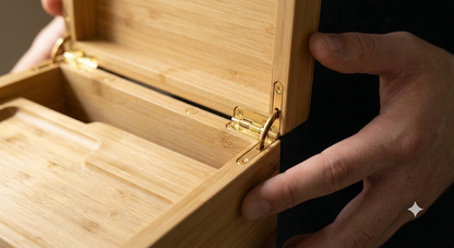 CALI Premium Large Bamboo Rolling Stash Box – Natural