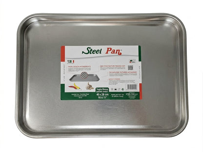 SteelPan Stainless Steel Uncoated Rectangular Baking Tray - Made in Italy