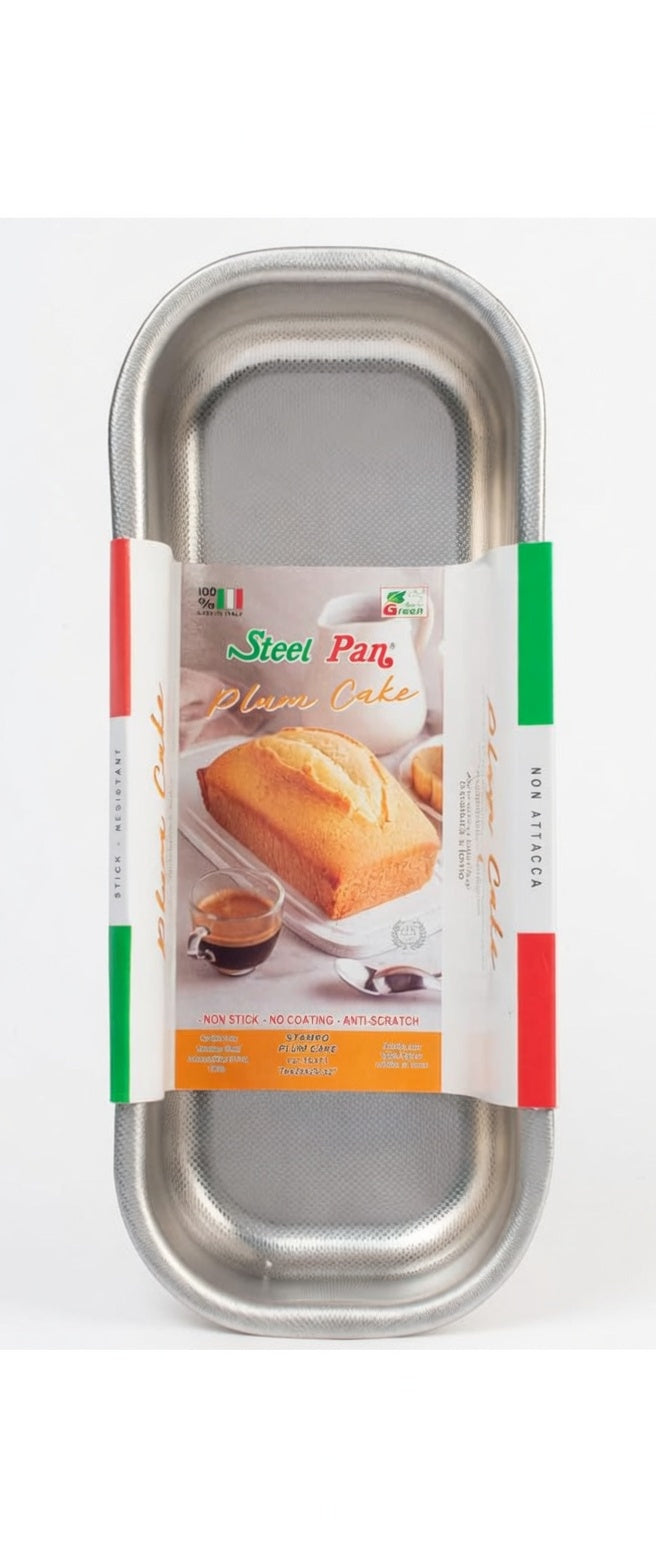 Steel Pan Non-Stick Stainless Steel Large Cake Tin PTFE-Free & Durable - No coating Made in Italy