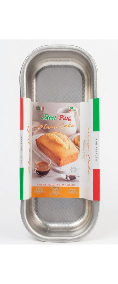 Steel Pan Non-Stick Stainless Steel Large Cake Tin PTFE-Free & Durable - No coating Made in Italy