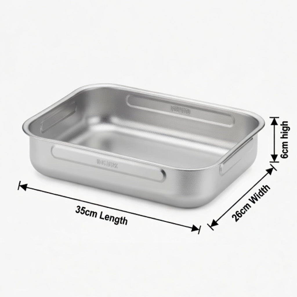SteelPan Stainless Steel Roasting Tin / Lasagne Dish - Honeycomb Non-Stick, Made in Italy