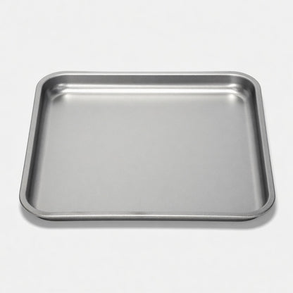 Steel Pan Large Baking Tray 32cm x 32cm Non-Stick Stainless Steel PTFE-Free & Durable - No coating Made in Italy