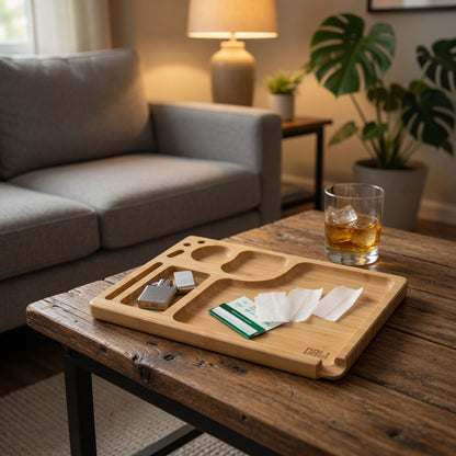 CALI Bamboo Smokers Rolling Tray Large 20cm x 30cm