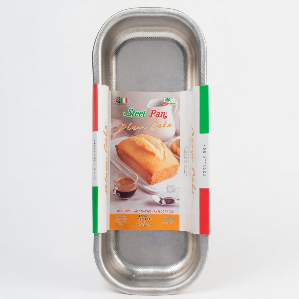 SteelPan Deep Rectangular Loaf Tin - Stainless Steel Plum Cake Tin (Non-Stick Honeycomb) Made in Italy