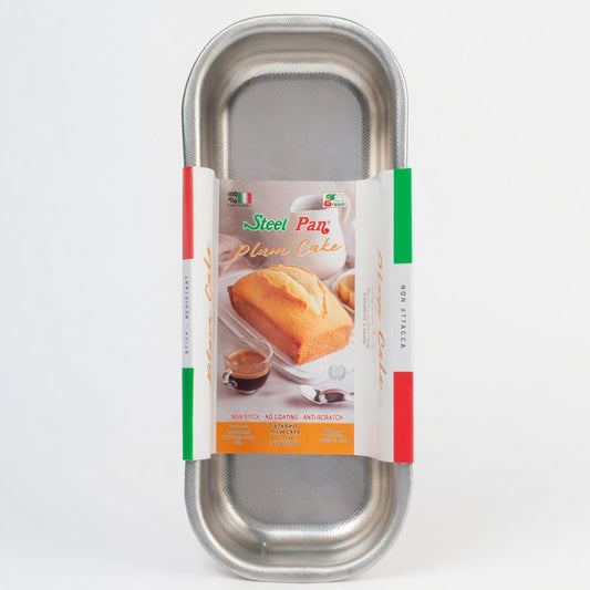 SteelPan Deep Rectangular Loaf Tin - Stainless Steel Plum Cake Tin (Non-Stick Honeycomb) Made in Italy