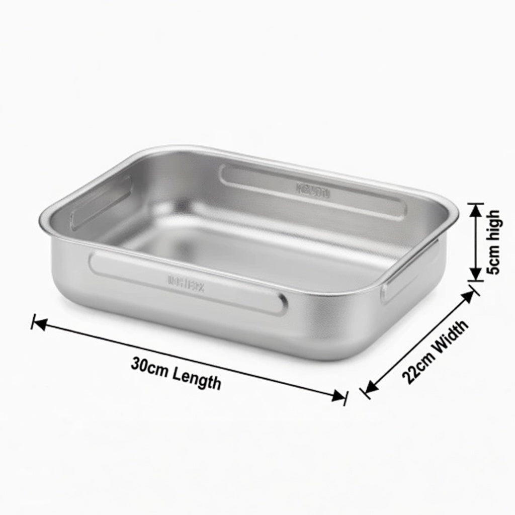 SteelPan Stainless Steel Roasting Tin / Lasagne Dish - Honeycomb Non-Stick, Made in Italy