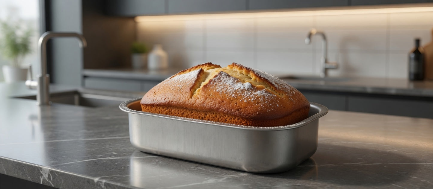 SteelPan Deep Rectangular Loaf Tin - Stainless Steel Plum Cake Tin (Non-Stick Honeycomb) Made in Italy