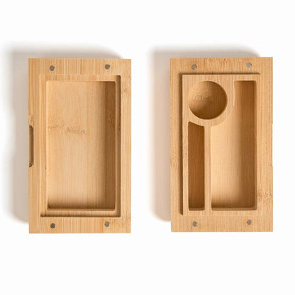 fresherpack.co.uk CALI Smoking Stash Rolling Box Tray Portable Pocket Bamboo Storage Box with Magnetic Lid (Natural)