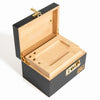 fresherpack.co.uk CALI Lockable Wooden Storage Lock Box with Hinged Lid Rolling Tray Bamboo Box (Black)