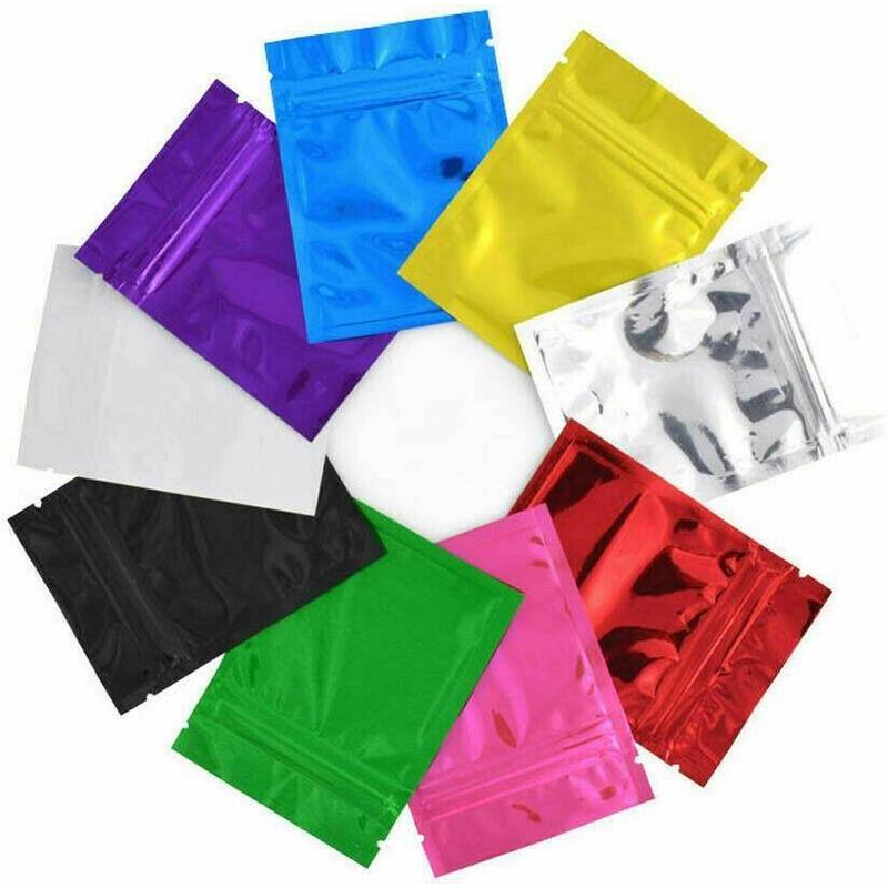 Zip Lock Foil Mylar Bags available in a range of colours including urple Black Silver Holographic