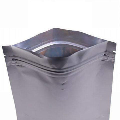 fresherpack.co.uk Fresherpack 12cm x 20cm Silver Zip Lock Mylar Foil Standup Pouches - Hold up to 350g
