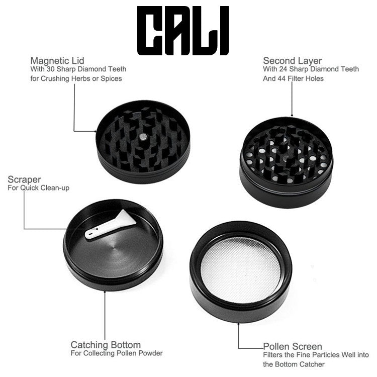 fresherpack.co.uk CALI Medium Herb Grinder Black