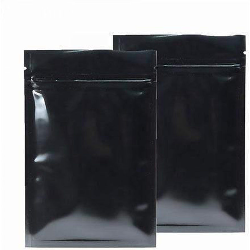 fresherpack.co.uk Fresherpack Black Mylar Foil Zip Lock Bags - 10cm x 15cm - 4 inch x 6 inch