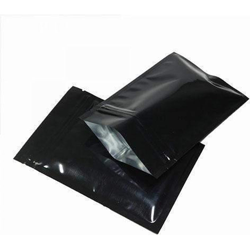 fresherpack.co.uk Fresherpack Black Mylar Foil Zip Lock Bags - 10cm x 15cm - 4 inch x 6 inch