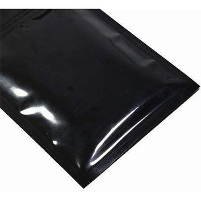 fresherpack.co.uk Fresherpack Black Mylar Foil Zip Lock Bags - 10cm x 15cm - 4 inch x 6 inch