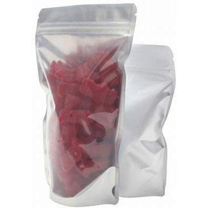 fresherpack.co.uk Fresherpack Clear Front Foil 16cm x 23cm Silver Zip Lock Mylar Foil Standup Pouches - Hold up to 1000g (1kg)