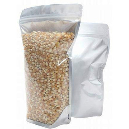 fresherpack.co.uk Fresherpack Clear Front Foil 16cm x 23cm Silver Zip Lock Mylar Foil Standup Pouches - Hold up to 1000g (1kg)
