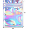fresherpack.co.uk Fresherpack Holographic Laser Mylar Foil Zip Lock Bags - 7.5cm x 10cm - 3 inch x 4 inch