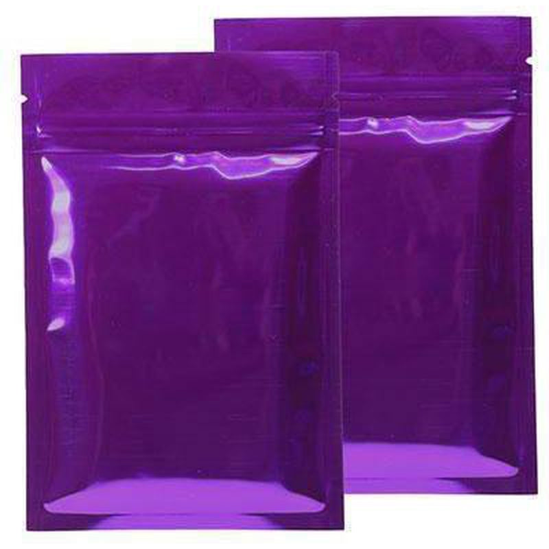 fresherpack.co.uk Fresherpack Purple Mylar Foil Zip Lock Bags - 7.5cm x 10cm - 3 inch x 4 inch